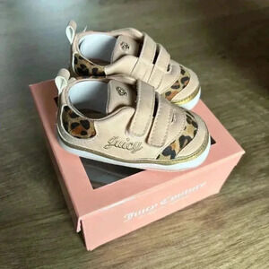 Juicy Couture Oakhurst Blush Leopard Print Baby Shoes NIB